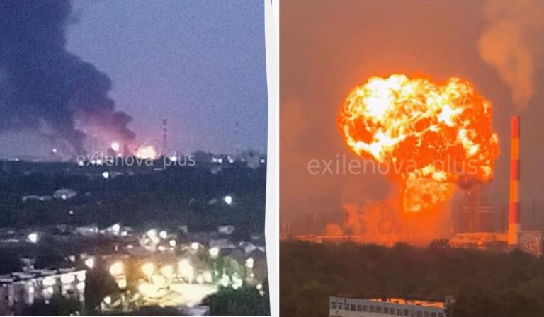 Дрони атакували Росію: прильоти і пожежі на НПЗ і радіозаводі (відео)