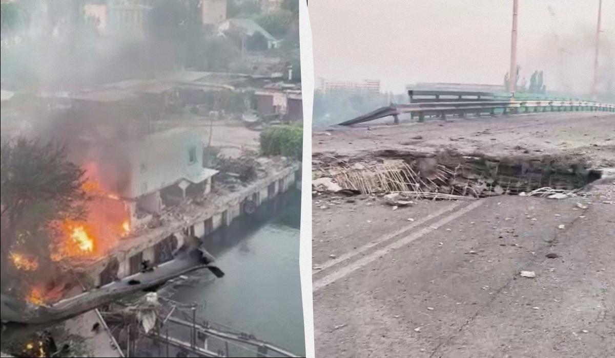 В Херсоні закликали евакуюватися мешканців цілого мікрорайону на тлі удару РФ по мосту (відео)